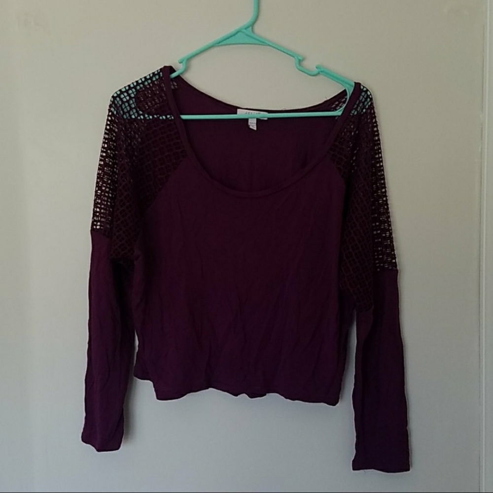 Mesh Cold Shoulder Detail Crop Top